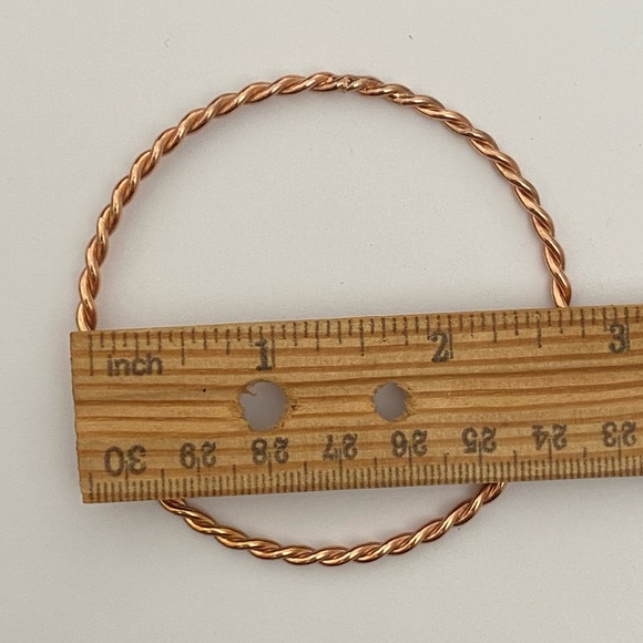 925 Silver 14k rose gold plated handmade rope twisted bangle - Picture 3 of 3